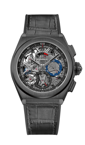 Zenith - 49.9000.9004/78.R582  Defy El Primero 21 Black Ceramic / Skeleton / Alligator