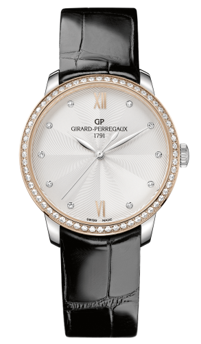 Girard-Perregaux - 49523D56A171-CB6A  1966 36mm Stainless Steel / Pink Gold / Diamond / Silver / Alligator