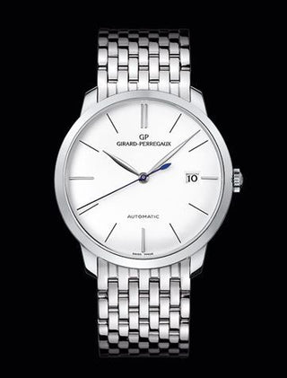 Girard-Perregaux - 49525-53-131-53A  1966 38 White Gold / Silver / Alligator