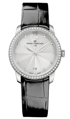 Girard-Perregaux - 49528D11A172-CB6A  1966 30mm Stainless Steel / Diamond / Silver / Alligator