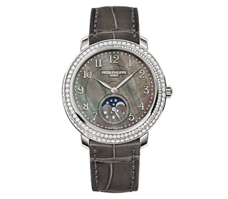 Patek Philippe - 4968G-001  Moonphase 4968 White Gold Black Mother of Pearl