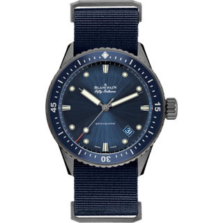 Blancpain - 5000-0240-NAOA  Fifty Fathoms Bathyscaphe Ceramic / Blue / NATO