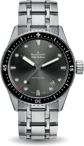 Blancpain - 5000-1110-70B  Fifty Fathoms Bathyscaphe Stainless Steel / Grey / Bracelet