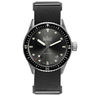 Blancpain - 5000-1110-NABA  Fifty Fathoms Bathyscaphe Stainless Steel / Grey / Grey Nato