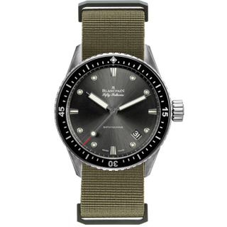 Blancpain - 5000-1110-NAKA  Fifty Fathoms Bathyscaphe Stainless Steel / Grey / Sand Nato