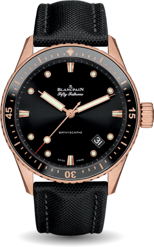 Blancpain - 5000-36S30-B52 A  Fifty Fathoms Bathyscaphe Sedna Gold / Black / Black Canvas