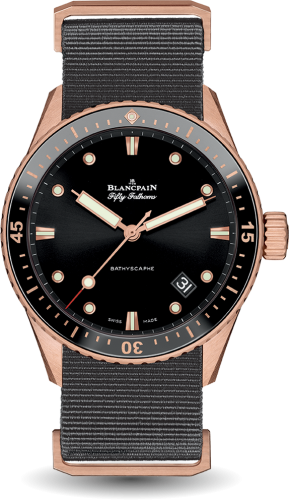 Blancpain - 5000-36S30-NAB A  Fifty Fathoms Bathyscaphe Sedna Gold / Black / Grey Nato