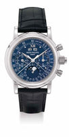 Patek Philippe Perpetual Calendar Split Seconds Chronograph 5004 Rose Gold / Black Roman (5004P_Blue_Roman)