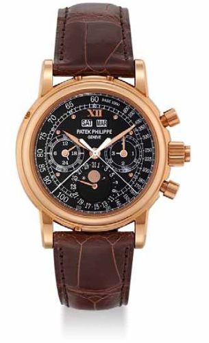 Patek Philippe - 5004R_Black  Perpetual Calendar Split Seconds Chronograph 5004 Rose Gold / Black Roman