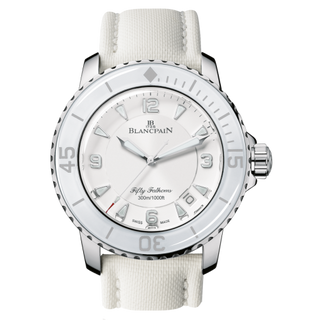 Blancpain - 5015-1127-52A  Fifty Fathoms Automatique Stainless Steel / White / White Canvas