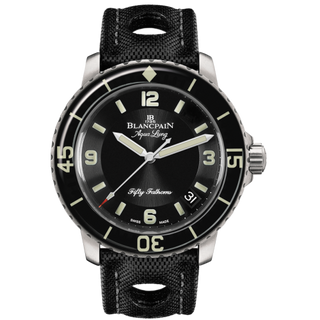 Blancpain - 5015C-1130-52B  Fifty Fathoms Tribute to Fifty Fathoms Aqua Lung / Stainless Steel / Black / Black Canvas