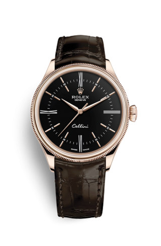 Rolex - 50505-0008  Cellini Time Everose / Black / Alligator Brown