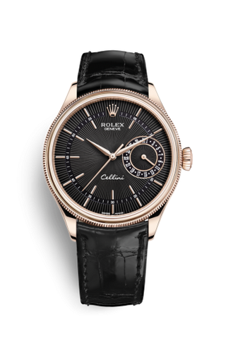 Rolex - 50515-0011  Cellini Date Everose / Black / Alligator