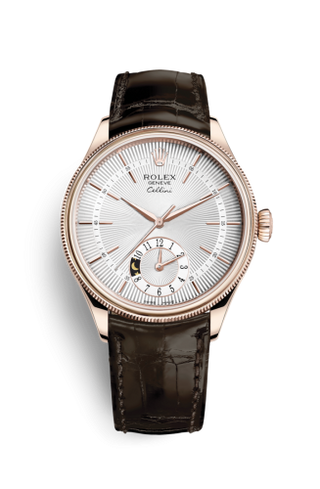 Rolex - 50525-0008  Cellini Dual Time Everose / Silver / Alligator Brown