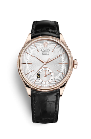 Rolex - 50525-0009  Cellini Dual Time Everose / Silver / Alligator Black