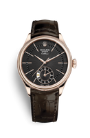 Rolex Cellini Dual Time Everose / Silver / Alligator Brown (50525-0010)