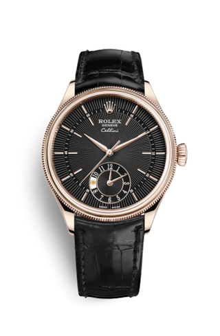 Rolex - 50525-0011  Cellini Dual Time Everose / Black / Alligator Black