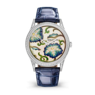 Patek Philippe - 5077/100G-034  Calatrava 5077 White Gold / Japanese Floral Motifs