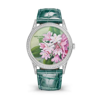 Patek Philippe - 5077/100G-035  Calatrava 5077 White Gold / Portrait of Flowers