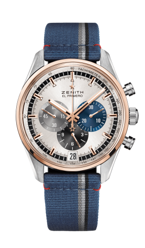 Zenith - 51.2080.400/69.C802  El Primero Chronomaster 42 Stainless Steel / Rose Gold / Silver / Fabric