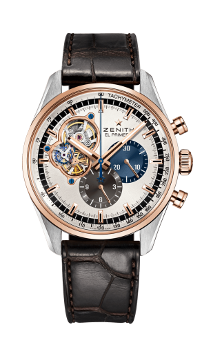 Zenith - 51.2080.4061/69.C494  El Primero Chronomaster Open Stainless Steel / Rose Gold / Silver 1969 / Alligator