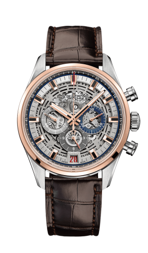 Zenith - 51.2081.400/78.C810  El Primero Chronomaster Full Open 42 Stainless Steel / Rose Gold / Strap / Alligator