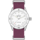 Blancpain - 5100-1127-NAV  Fifty Fathoms Bathyscaphe Stainless Steel / White / Bordeaux Nato