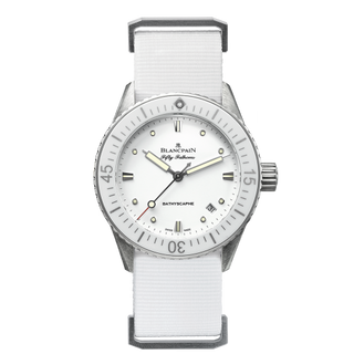 Blancpain - 5100-1127-NAWA  Fifty Fathoms Bathyscaphe Stainless Steel / White / White Nato