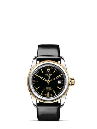 Tudor - 51003-0024  Glamour Date 26 Stainless Steel / Yellow Gold / Black / Strap