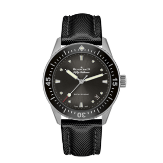 Blancpain - 5100B-1110-B52A  Fifty Fathoms Bathyscaphe Stainless Steel / Grey / Black Canvas