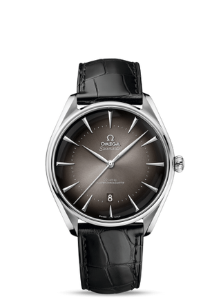 Omega - 511.13.40.20.06.001  Seamaster Master Co-Axial 39.5 Paris Edition Stainless Steel / Grey / Alligator