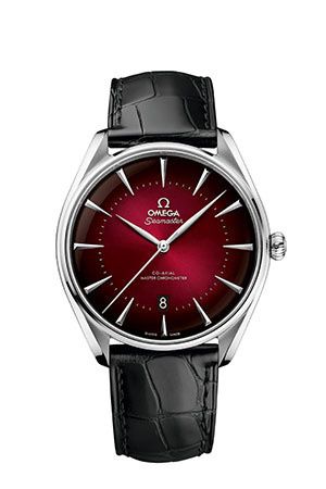 Omega - 511.13.40.20.11.001  Seamaster Master Co-Axial 39.5 Hong Kong Edition Stainless Steel / Red / Alligator