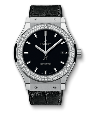 Hublot - 511.NX.1171.LR.1104  Classic Fusion 45 Titanium Diamonds / Black