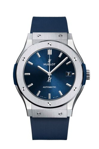 Hublot - 511.NX.7170.RX  Classic Fusion 45 Titanium / Blue / Rubber