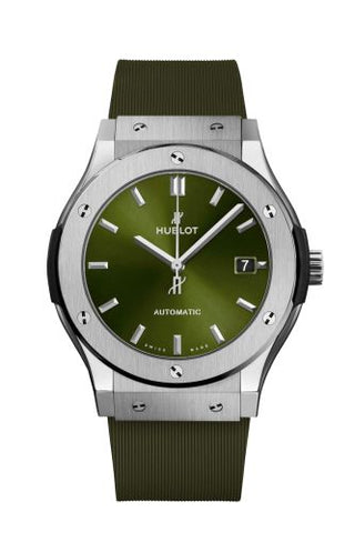 Hublot - 511.NX.8970.RX  Classic Fusion 45 Titanium / Green / Rubber