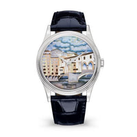 Patek Philippe Calatrava 5077 White Gold / Japanese Floral Motifs (5177G-011)