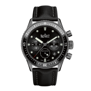 Blancpain - 5200-0130-B52A  Fifty Fathoms Bathyscaphe Flyback Chronograph Black Ceramic / Black / Black Canvas