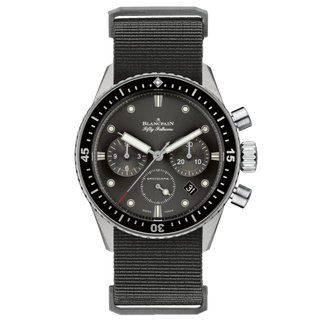 Blancpain - 5200-1110-NABA  Fifty Fathoms Bathyscaphe Flyback Chronograph Stainless Steel / Grey / Black Nato