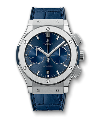 Hublot - 521.NX.7170.LR  Classic Fusion 45 Chronograph Titanium / Blue / Alligator