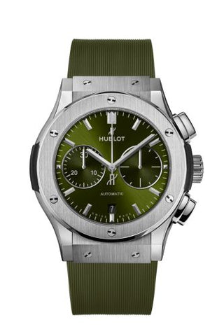 Hublot - 521.NX.8970.RX  Classic Fusion 45 Chronograph Titanium / Green / Rubber