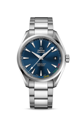 Omega - 522.10.42.21.03.001  Seamaster Aqua Terra 150m Master Co-Axial 41.5 Stainless Steel / Blue / Bracelet / Olympic Collection PyeongChang 2018