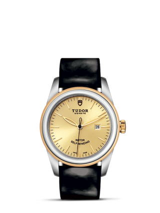 Tudor - 53003-0047  Glamour Date 31 Stainless Steel / Yellow Gold / Champagne / Strap