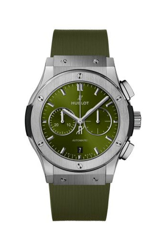 Hublot - 541.NX.8970.RX  Classic Fusion 42 Chronograph Titanium / Green / Rubber