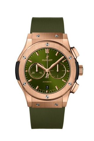 Hublot - 541.OX.8980.RX  Classic Fusion 42 Chronograph King Gold / Green / Rubber