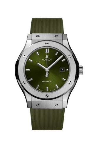 Hublot - 542.NX.8970.RX  Classic Fusion 42 Titanium / Green / Rubber