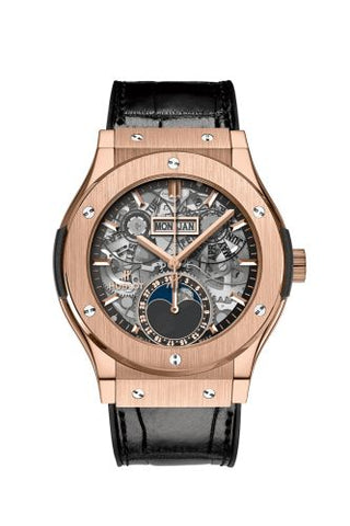 Hublot - 547.OX.0180.LR  Classic Fusion Aerofusion Moonphase King Gold / Alligator