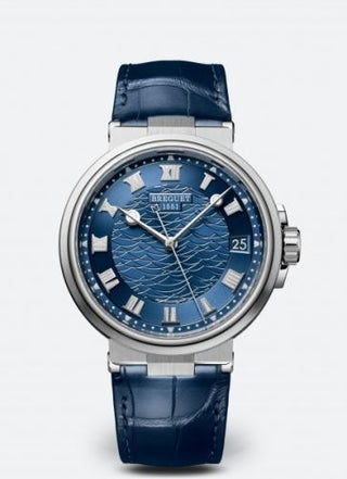 Breguet - 5517BB/Y2/9ZU  Marine 5517 White Gold / Blue / Alligator