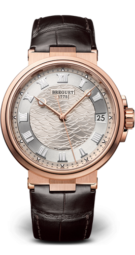 Breguet - 5517BR/12/9ZU  Marine 5517 Rose Gold / Silver / Alligator