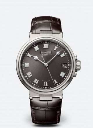 Breguet - 5517TI/G2/9ZU  Marine 5517 Titanium / Slate Grey / Alligator