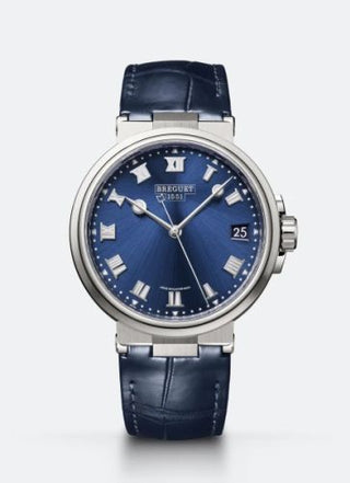 Breguet - 5517TI/Y1/9ZU  Marine 5517 Titanium / Blue / Alligator